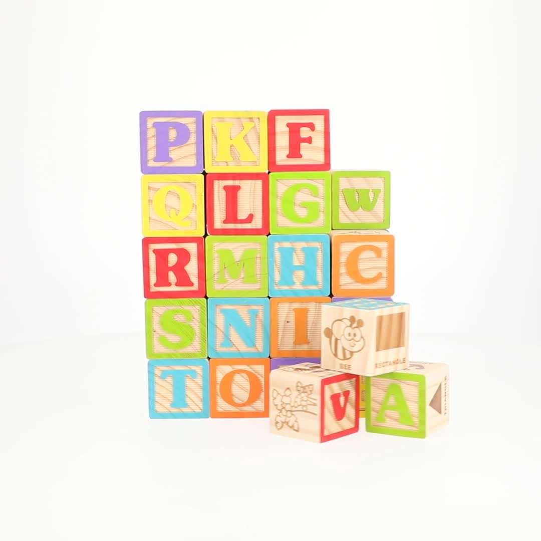 Spark Create Imagine Wooden ABC Blocks 40 Pieces for Learning