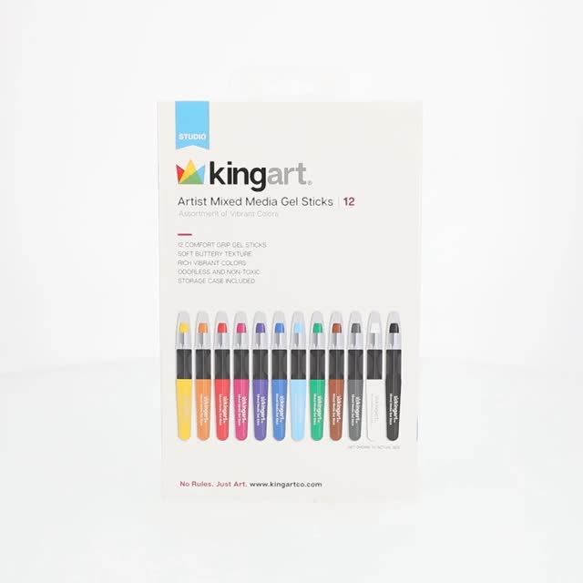 Kingart Gel Stick Artist Mixed Media Watercolor Markers Set of 12
