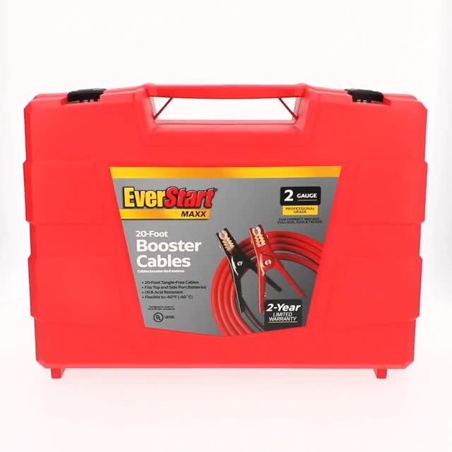 booster cable box Justin Case Super Heavy-Duty 20 Foot 4 Gauge Booster Cables