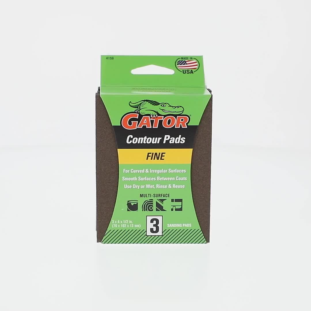 Gator 4159 3 in x 4 in x 1/2 in Fine Grit Contour Pads, 3 Pieces