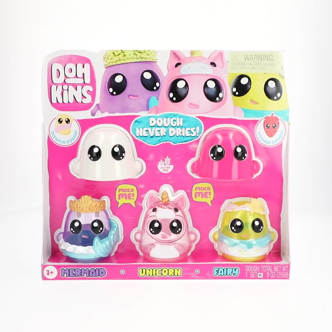 DohKins, Scented Dough Set, Includes Mermaid Unicorn Fairy, Ages 3