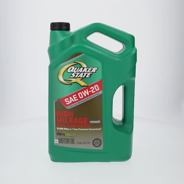 Quaker State Full Synthetic High Mileage 0W-20 Motor Oil, 5 Quart