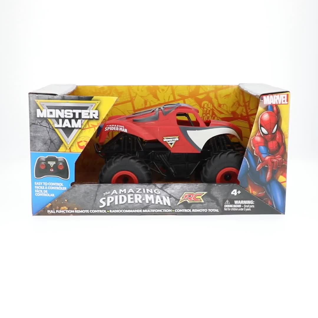 Monster Jam, Marvel Spider-Man RC Monster Truck, 1:24 Scale