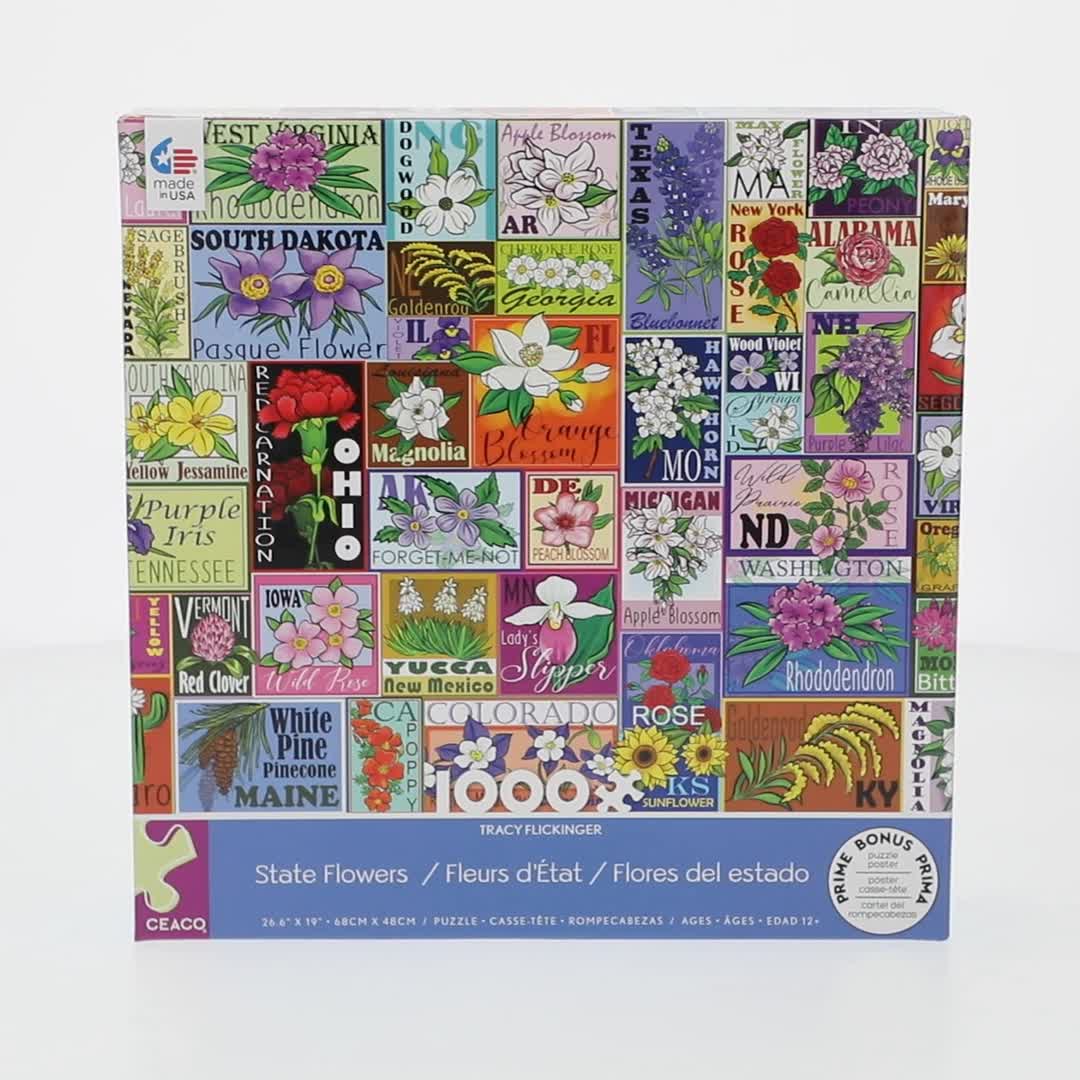 Ceaco State Flowers Jigsaw Puzzle - 1000 Pieces - Walmart.com