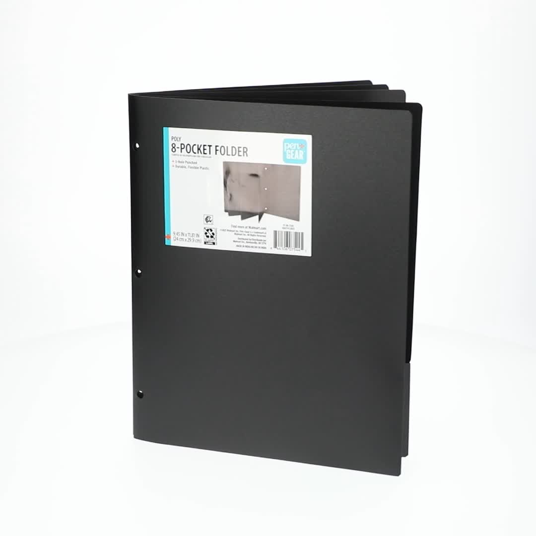 Pen+Gear 8-Pocket Poly Folder, 9.45