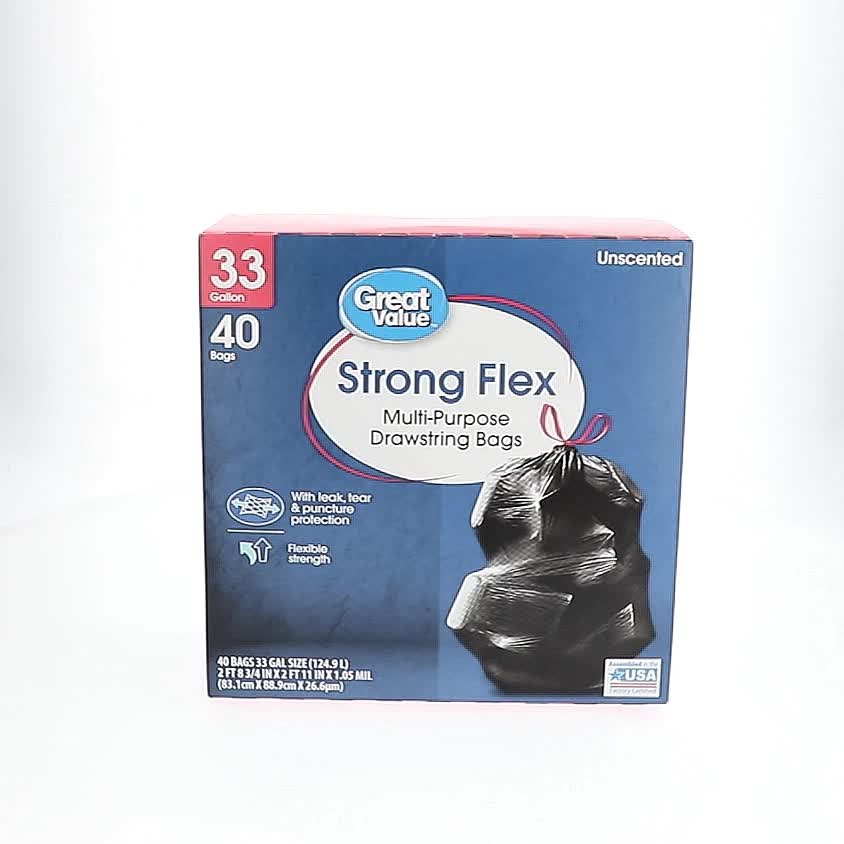 Great Value Strong Flex 33-Gallon Drawstring Multi-Purpose Trash