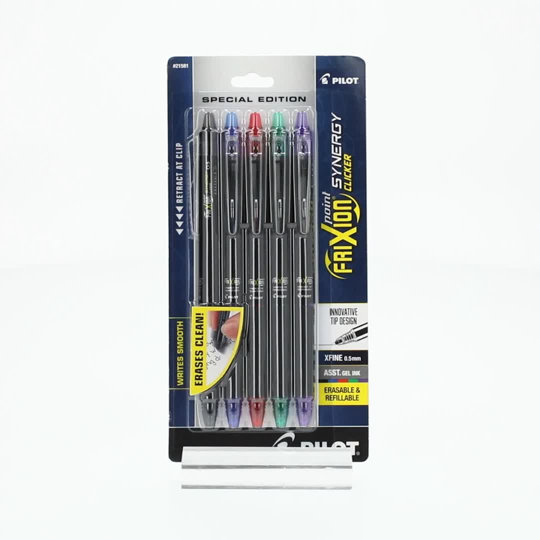 Pilot FriXion Synergy Clicker Erasable Gel Pens, 5ct, Extra Fine