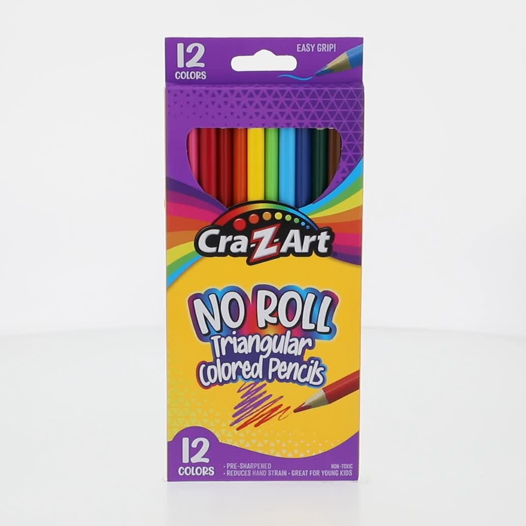 Cra-Z-Art Triangular Colored Pencils, 12 Vibrant Colors, Classroom