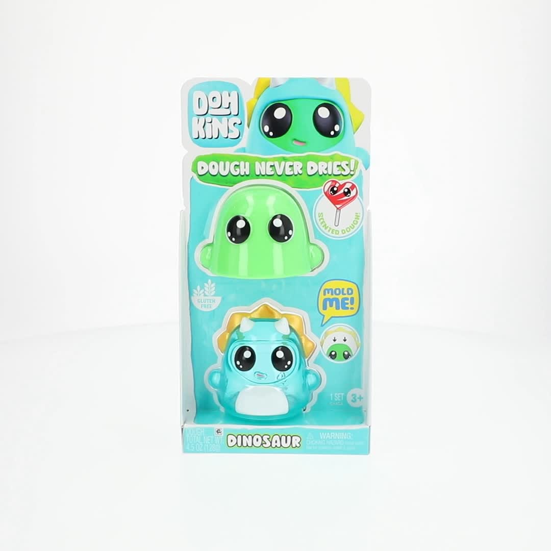 DohKins Dino Single Pack Character - Scented Dough that Never