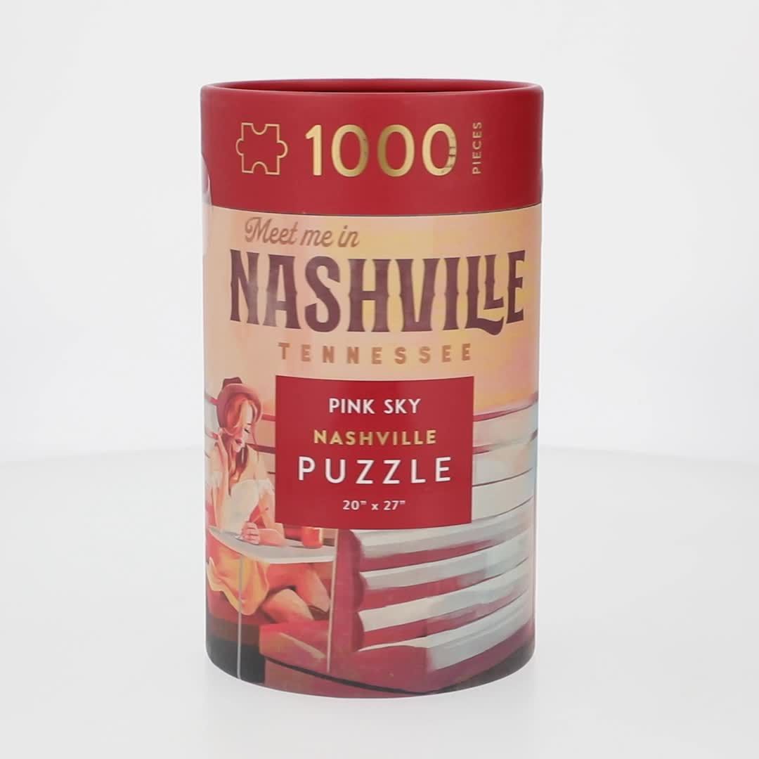 Nashville Pink Sky Puzzle 1000 Piece Cylinder Tube Gift Jigsaw
