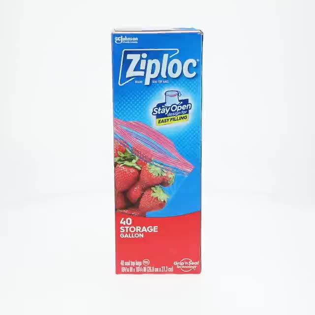 Ziploc Brand Food Storage Bags, School Supplies, with Grip 'n Seal