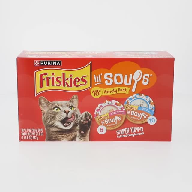 Purina Friskies Lil' Soups Salmon and Tuna Variety Pack for Cats
