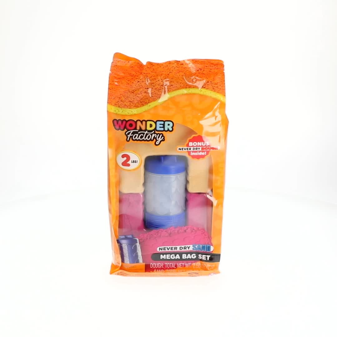 Wonder Factory Sand Bag with Never Dry Dough- Orange + Red Sand