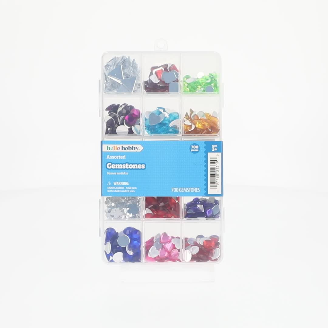 Hello Hobby Gemstone Case – 700 Piece Assortment for Arts & Crafts