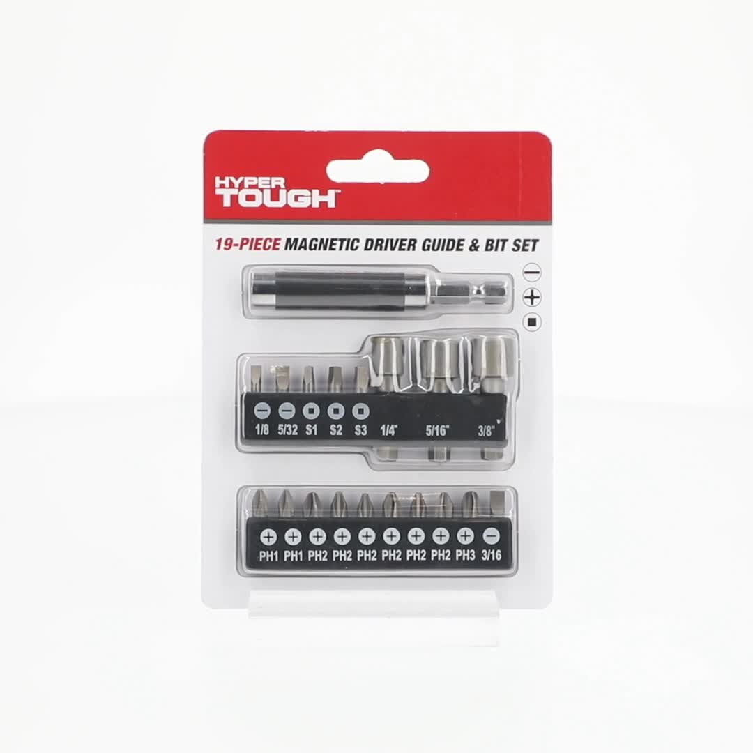 Hyper Tough 19-Piece Magnetic Screwdriver Bit Set with Steel Bits