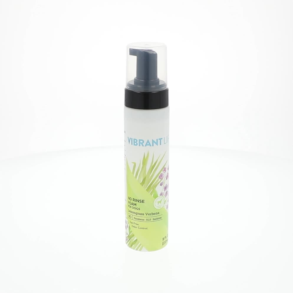 Vibrant Life Waterless Foaming Dog Shampoo with Lemongrass Verbena