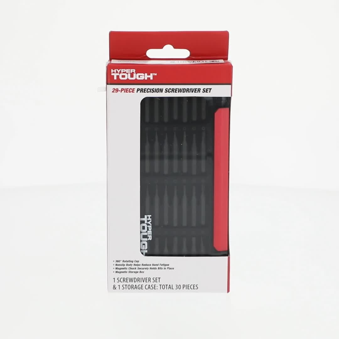 Hyper Tough 29-Piece Precision Screwdriver Set, Manual Tool Kit