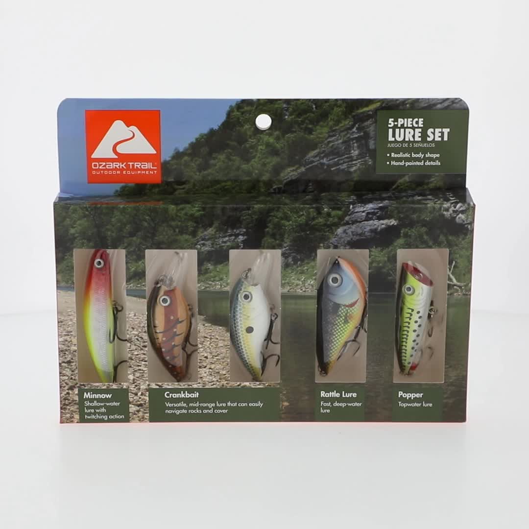Ozark Trail 5pc Freshwater Hard Plastic Lure Kit Assortment with
