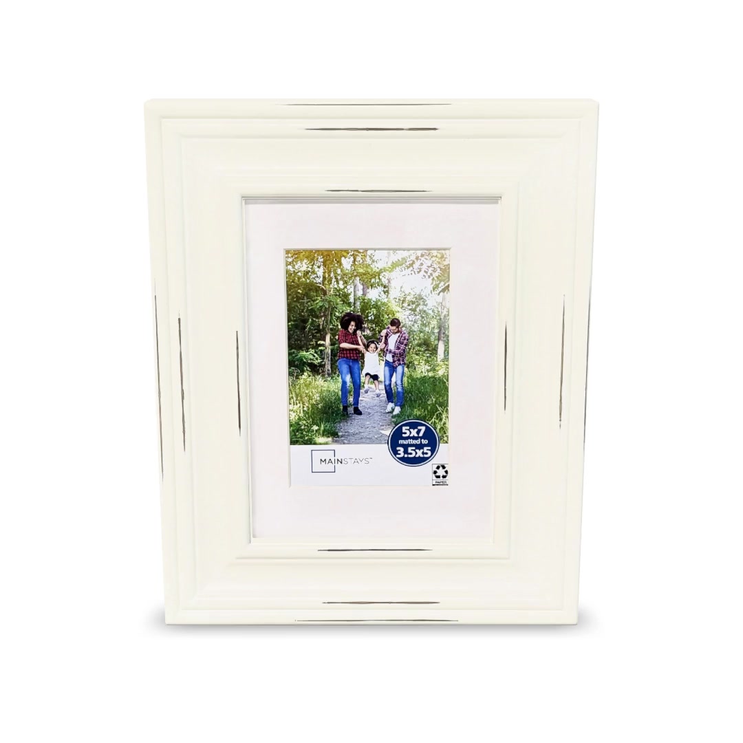 Mainstays 5x7 inch Matted to 3.5x5 inch White Distressed Photo