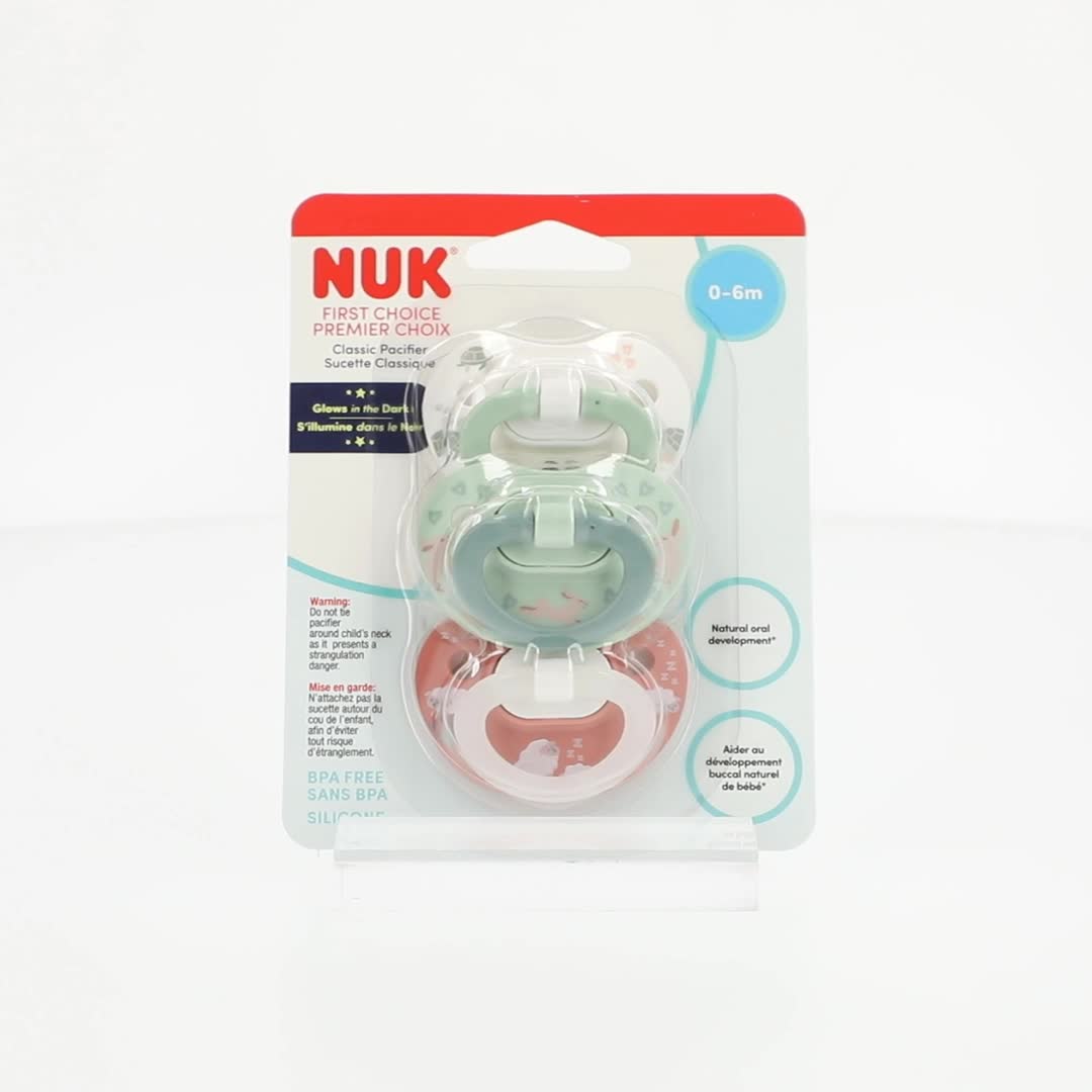 NUK First Choice Classic Pacifier, 0-6 months, 3-Pack - Walmart.com