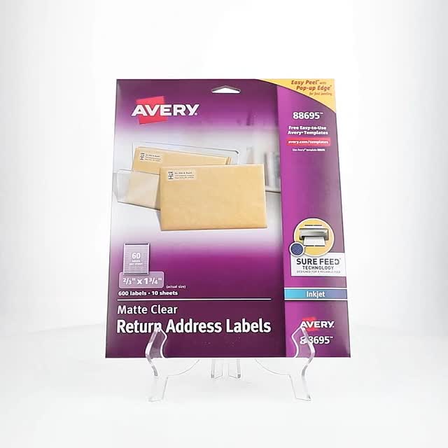 【Hi_　DH-915R(W)】 Avery Matte Clear Return Address Labels, Inkjet, 2/3