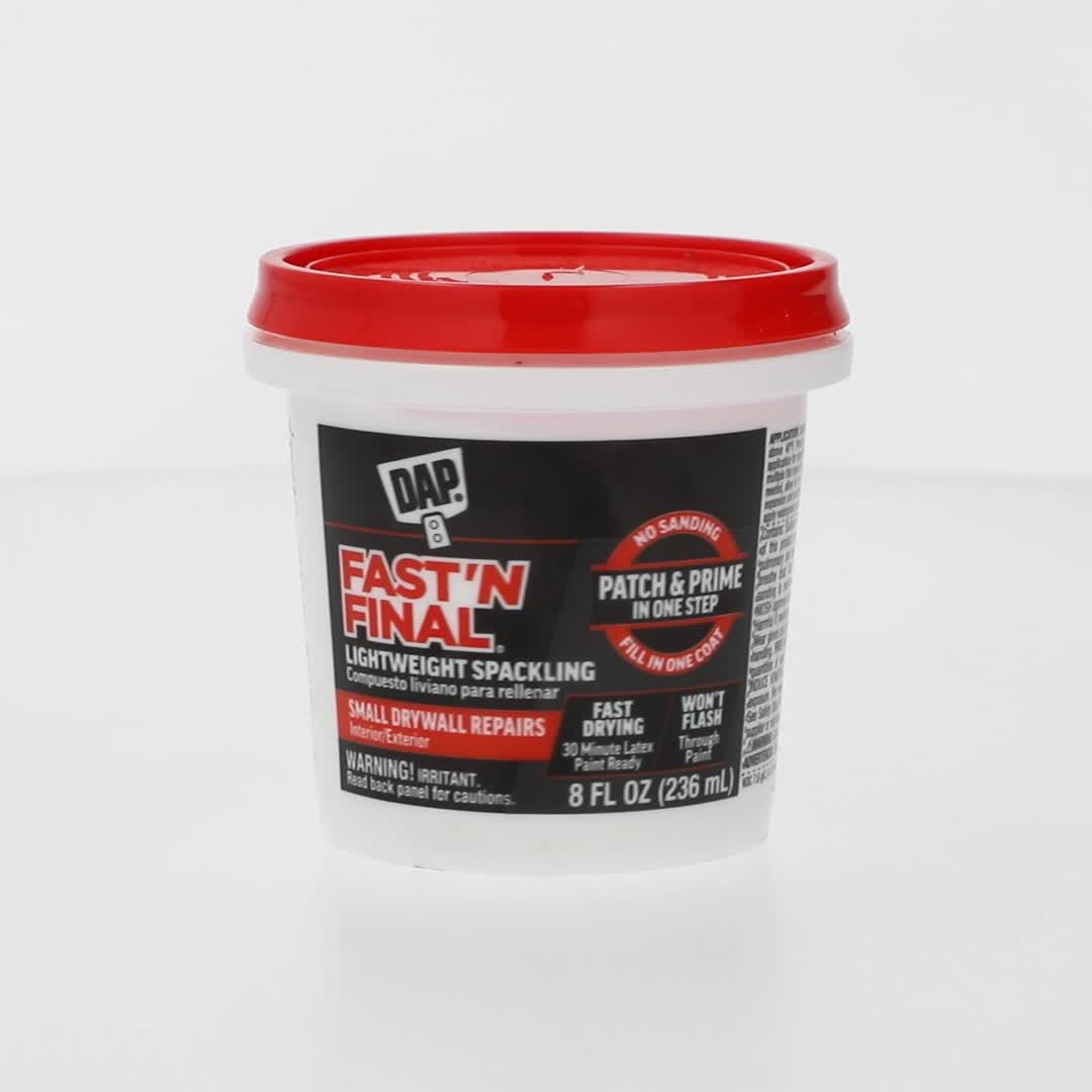 Free Shipping! DAP Lightweight Spackling White 8 oz, Fast N Final