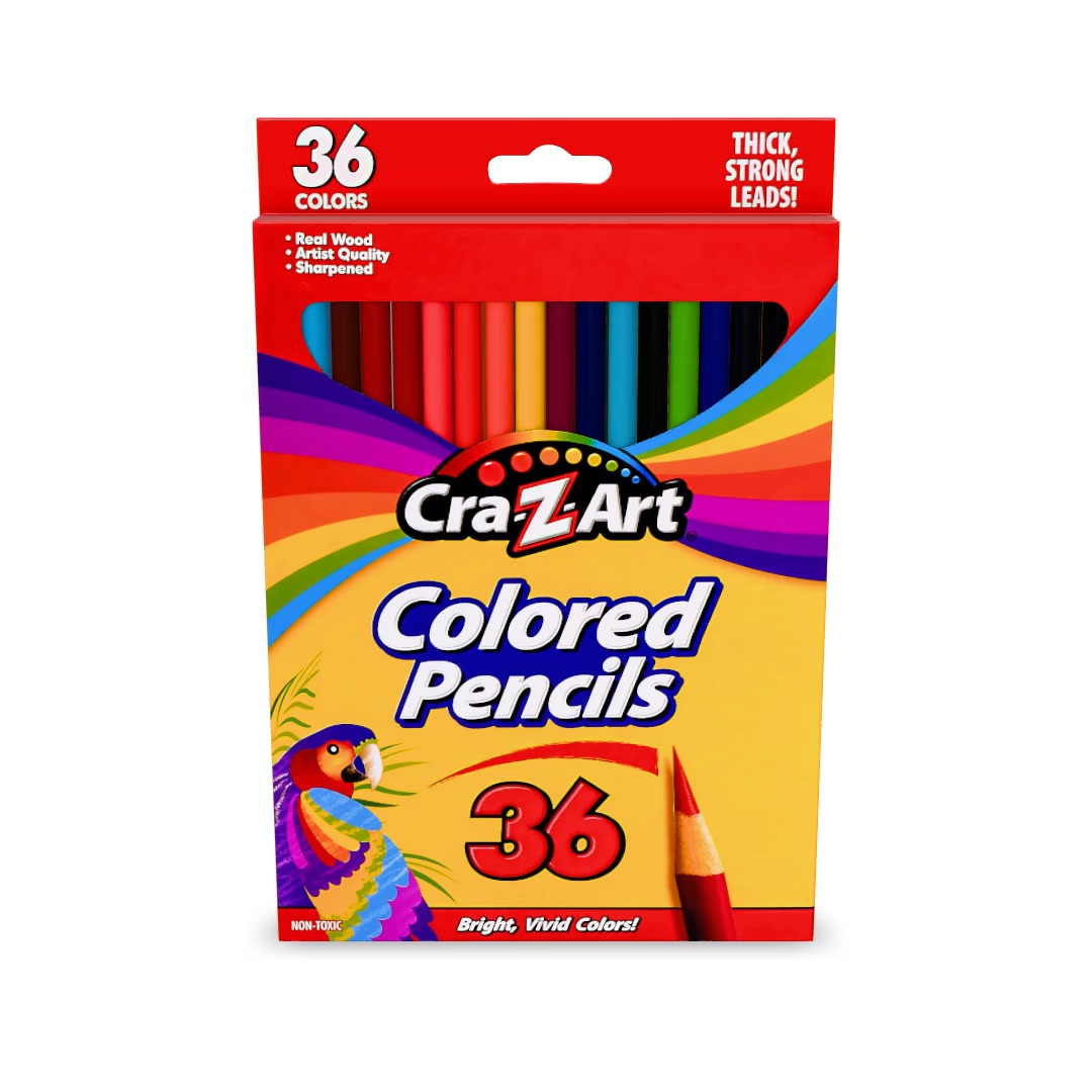 Cra-Z-Art Pre-Sharpened Colored Pencils, 36 Assorted Colors