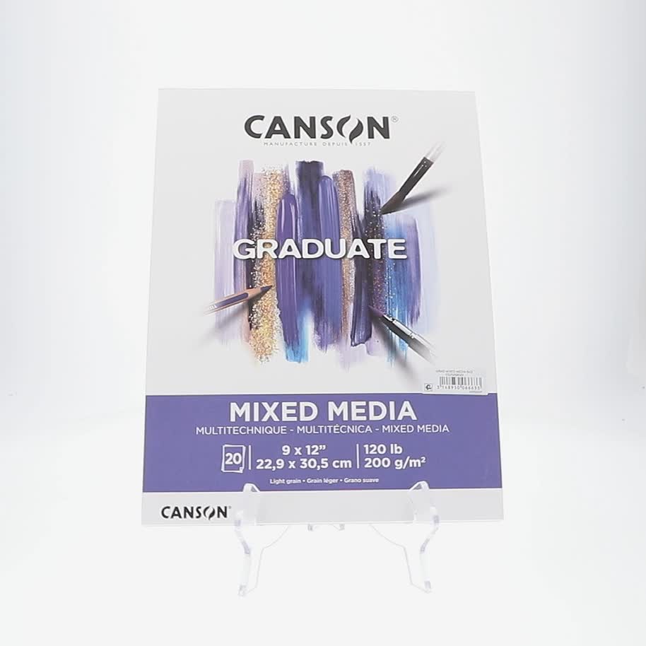 Canson Mix Media Paper Pad, 9x12 inch, 120lb/200g, 20 Sheets