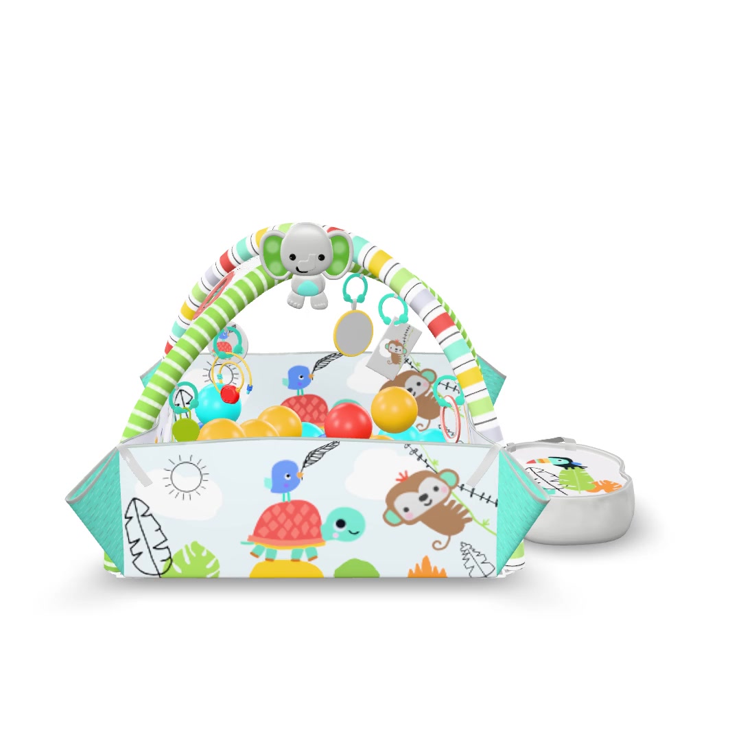 Bright Starts, 5-in-1 Your Way Ball Play, Jumbo Play Mat with 40