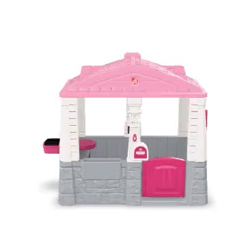 【新品】A VACATION TINY PINK Step2 Neat & Tidy Cottage Toddler Pink Outdoor Playhouse for Kids