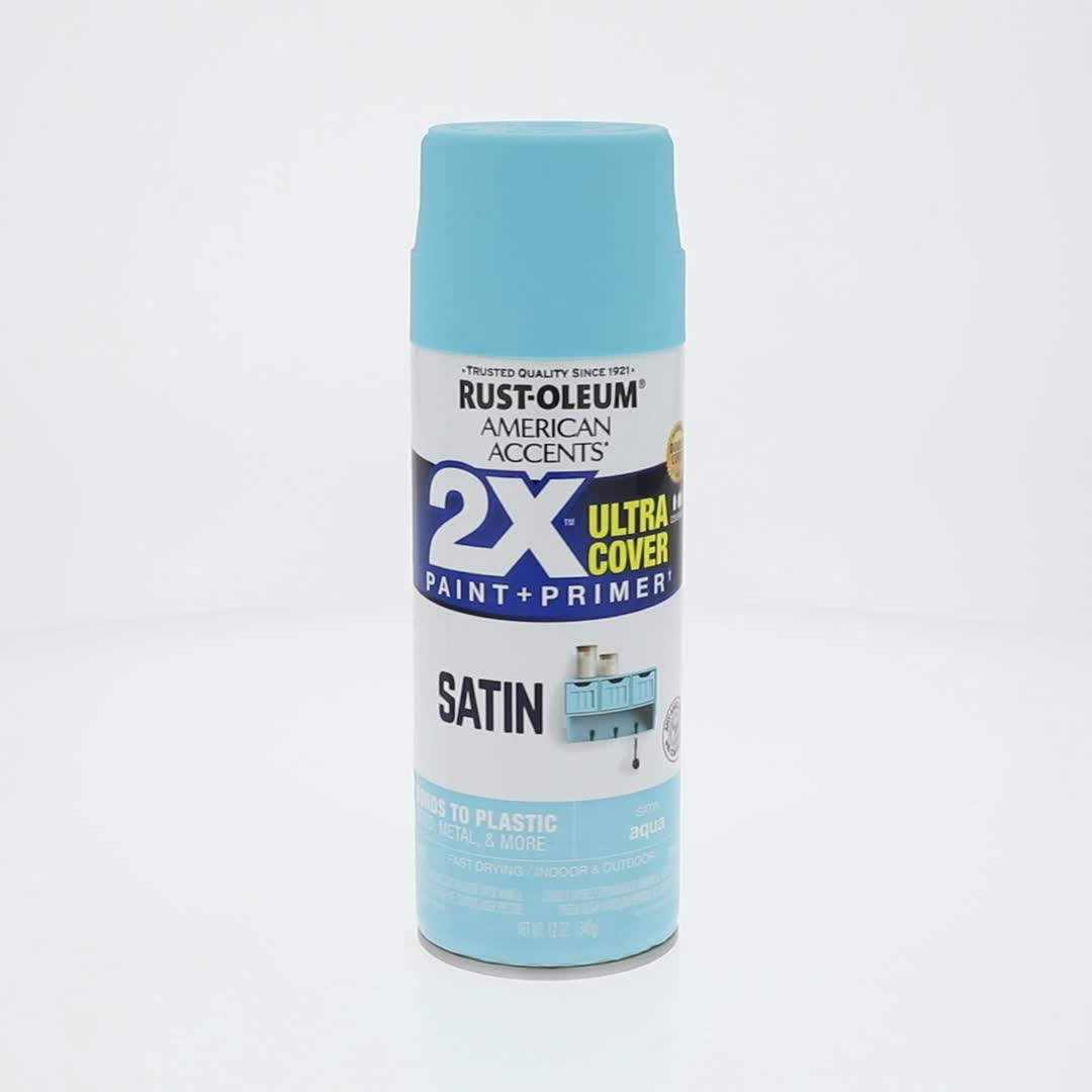 Aqua, Rust-Oleum American Accents 2X Ultra Cover Satin Spray Paint