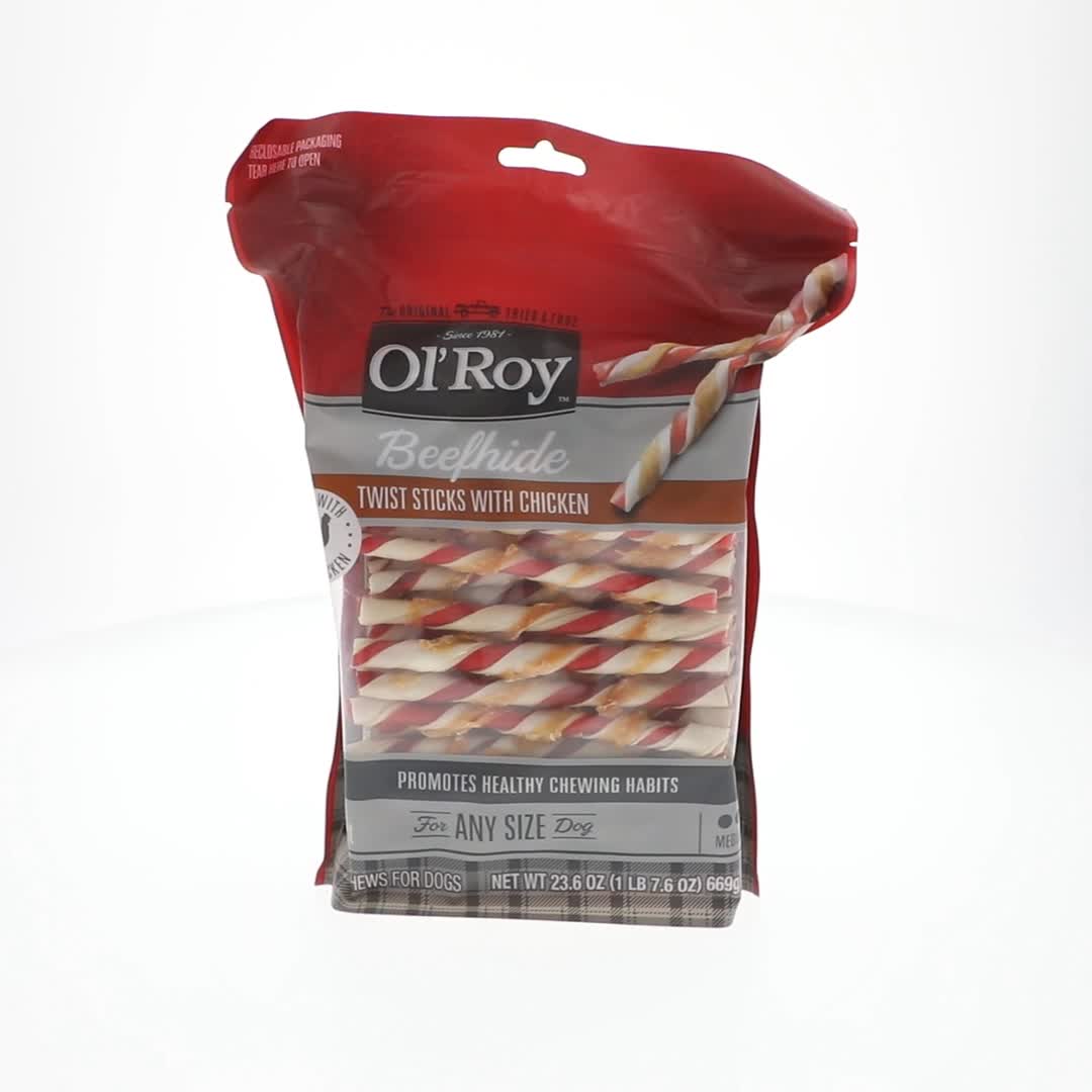Ol' Roy Beefhide Twist Sticks with Chicken 23.6 oz 100 Count for