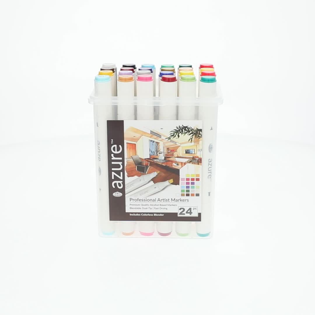 Royal & Langnickel Azure 24 Pc Dual-Tip Alcohol Based Color Marker