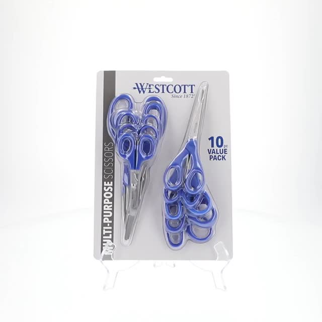 Westcott 10-Piece Multipurpose Scissors Value Pack with Stainless