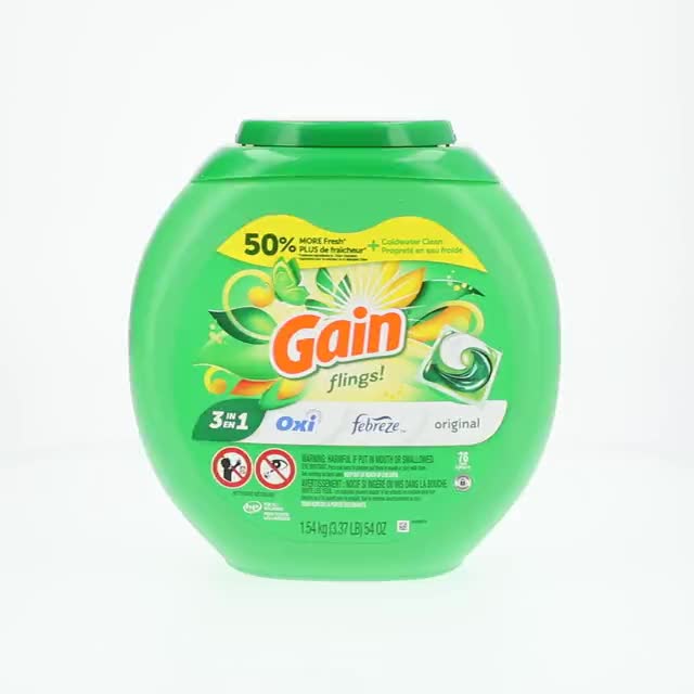 Gain Laundry Detergent Pods 3-in-1 Oxi Boost Febreze Scent, 76