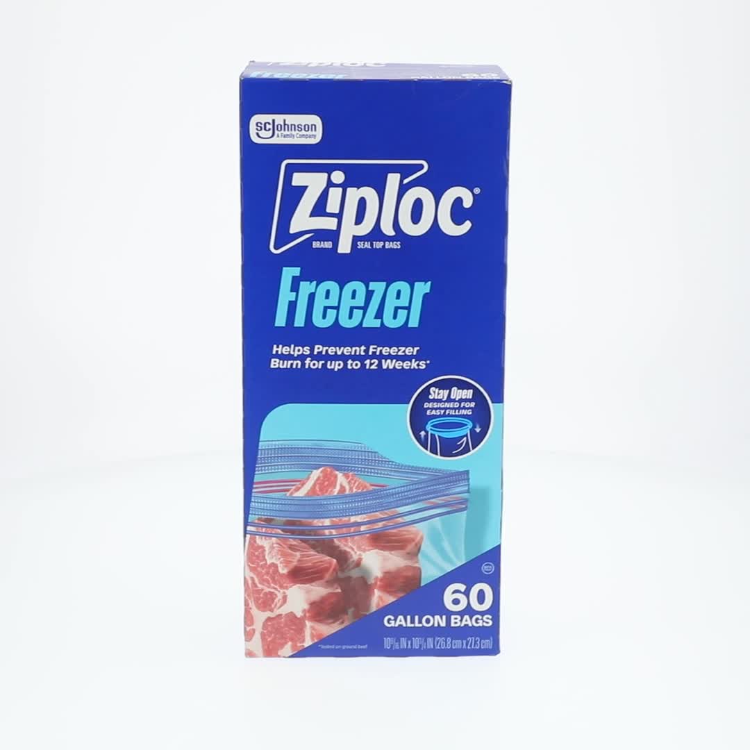 Ziploc Freezer Food Storage Bags, Gallon, Grip 'n Seal, 60 ct