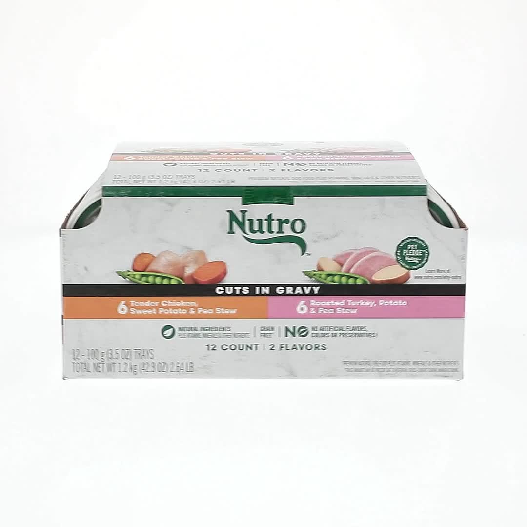 Nutro Natural Choice Cuts In Gravy Chicken Turkey Variety Pack Wet Dog Food,  3.5 Oz Tray Pack Of 12 - Walmart.com
