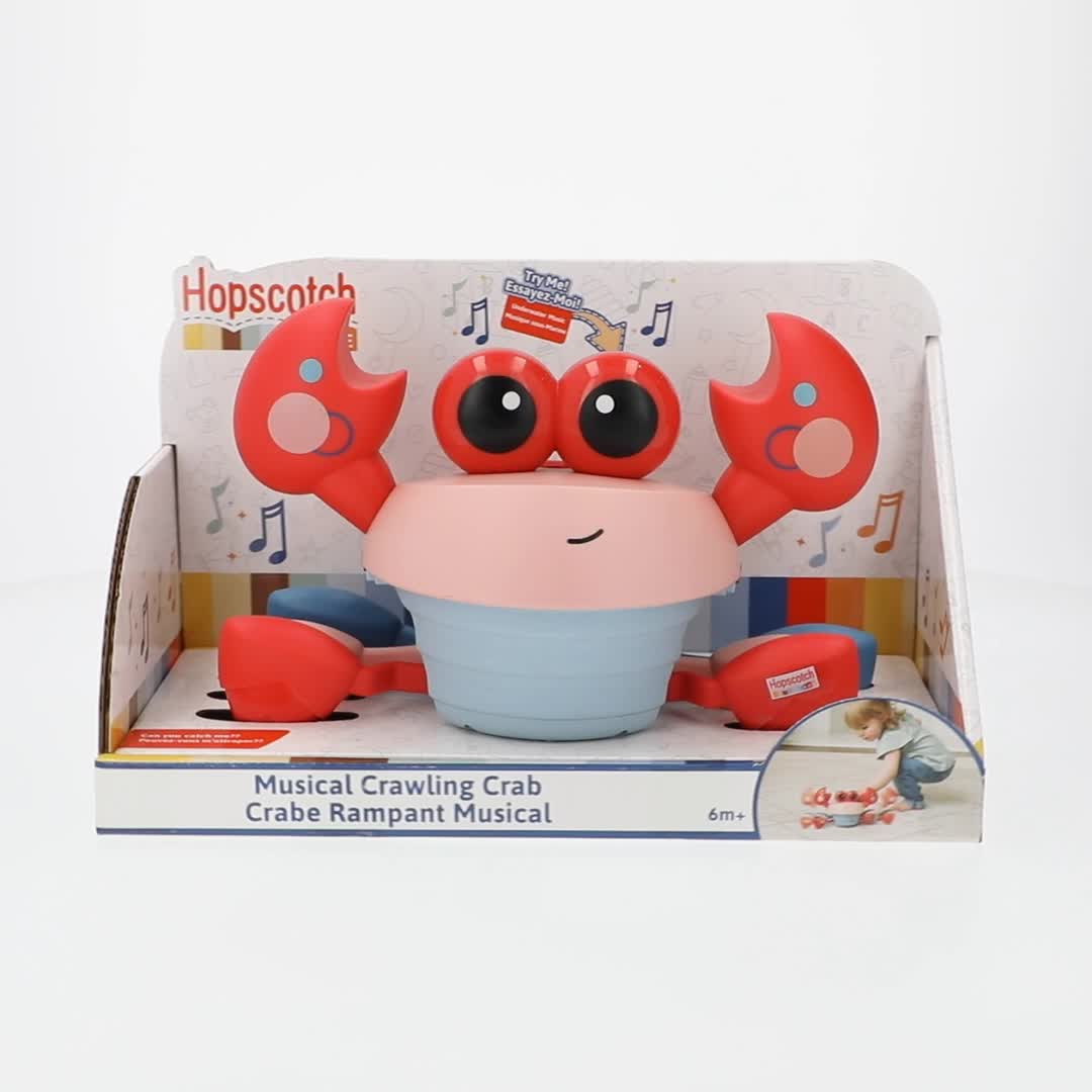 Hopscotch Lane Musical Crawling Crab, Red Dancing Toy, Babies and