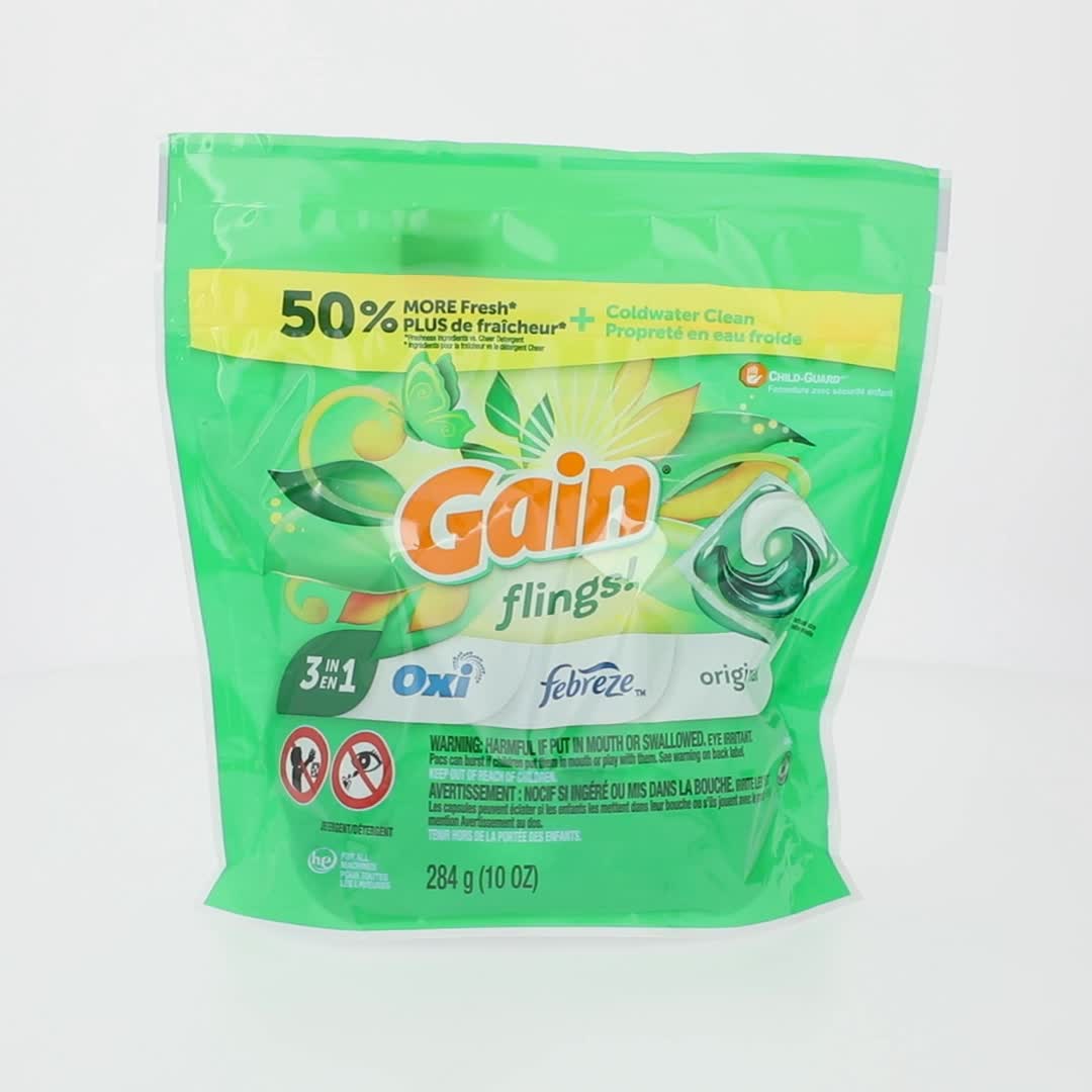 Gain Flings 3-in-1 Oxi Boost Febreze Laundry Detergent Pacs