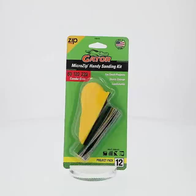 Gator 780805 80/120/220 Grit Zip Micro Small Area Sanding Kit, 12