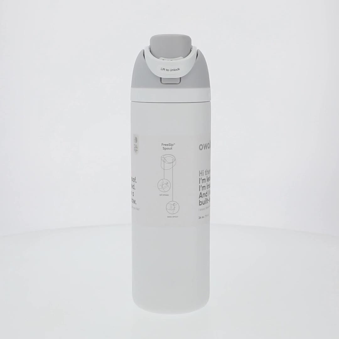 Owala Water Bottle, Stainless Steel, 24 fl oz, White - Walmart.com