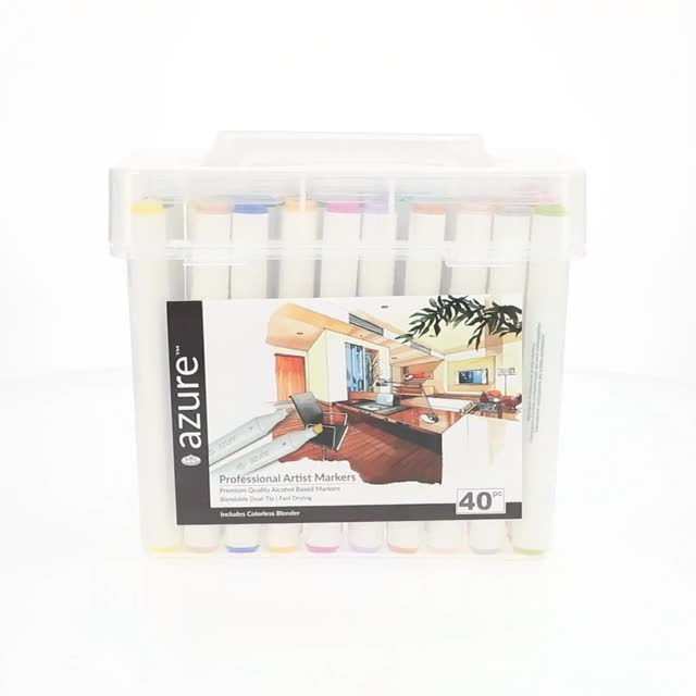 Royal & Langnickel Azure Alcohol Markers, with Case, Fine and