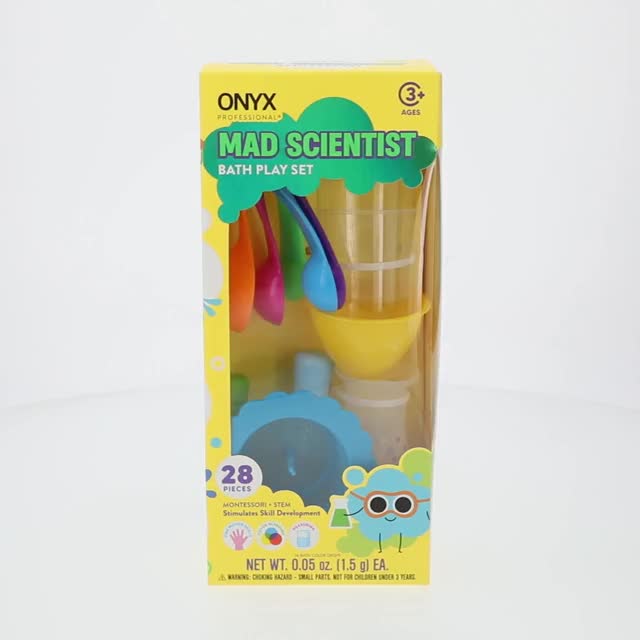 ONYX Professional Mad Scientist Bath Play Set, 28 Piece STEM Toy
