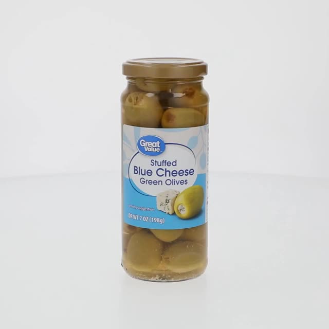 Great Value Blue Cheese Stuffed Green Olives 7oz Jar Mediterranean