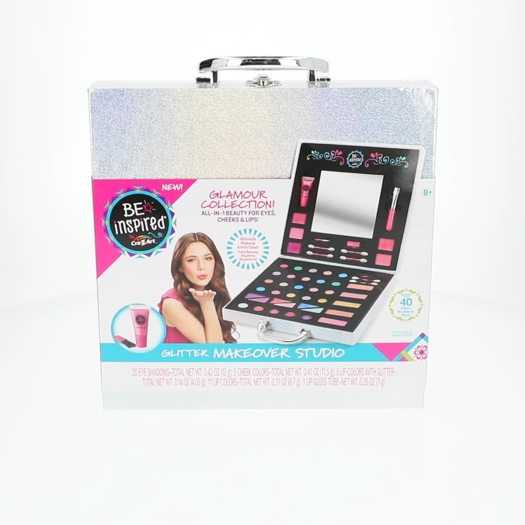 Cra-Z-Art Glitter Makeover Studio with Case Makeup Set for Tweens
