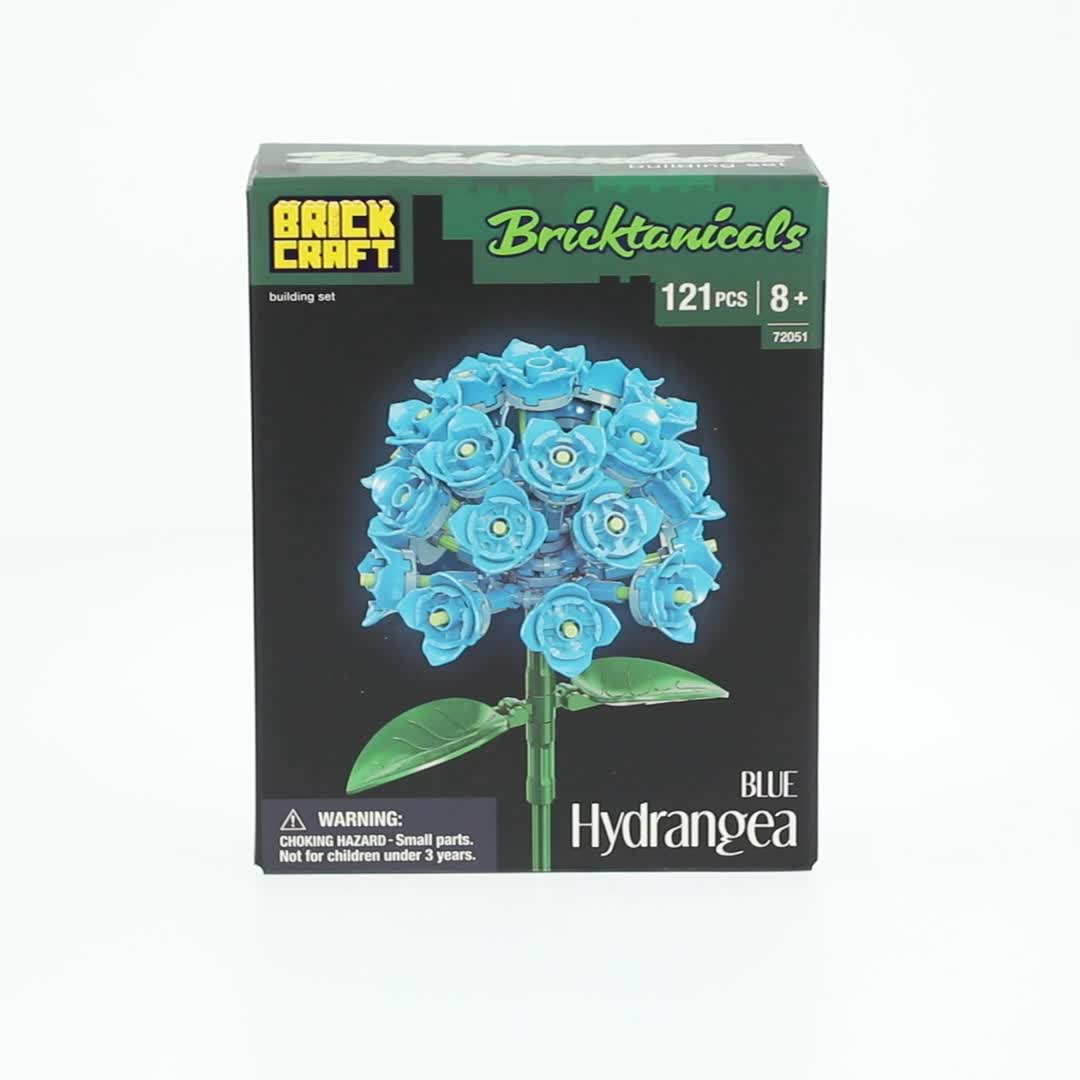 花材セット ブルー  Ｎｏ．608 Brickcraft Bricktanicals Hydrangea Building Kit, 121 Pc Set