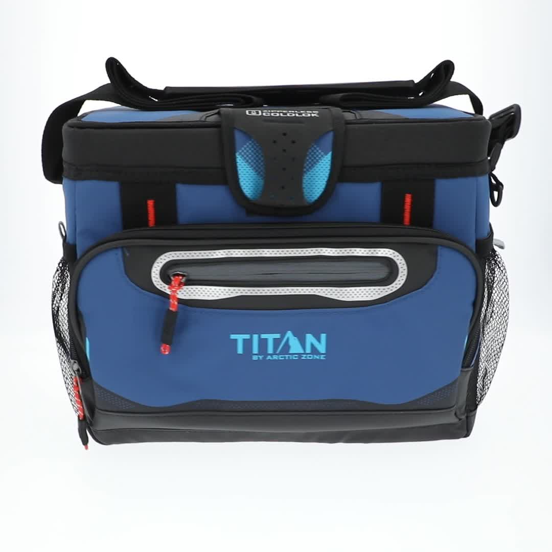 Titan by Arctic Zone 12 Can Zipperless Soft Cooler, 8 Quart, Ocean