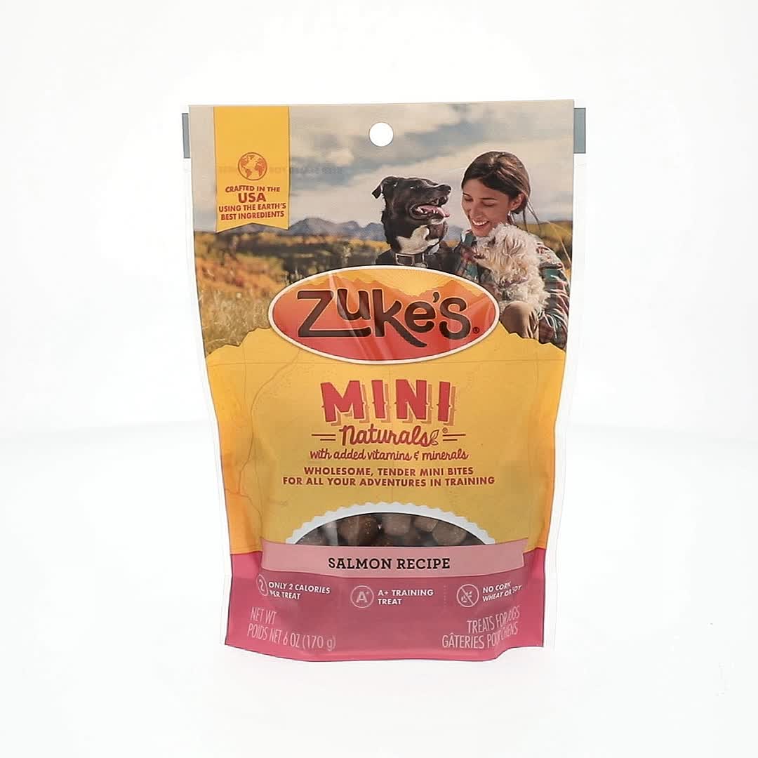 Zuke's Soft Dog Training Treats, Mini Naturals Salmon 6 oz Pouch
