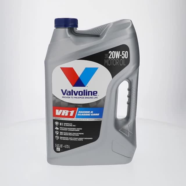 Valvoline, Racing Motor Oil, 20W-50, 5 QT, High Zinc Protection