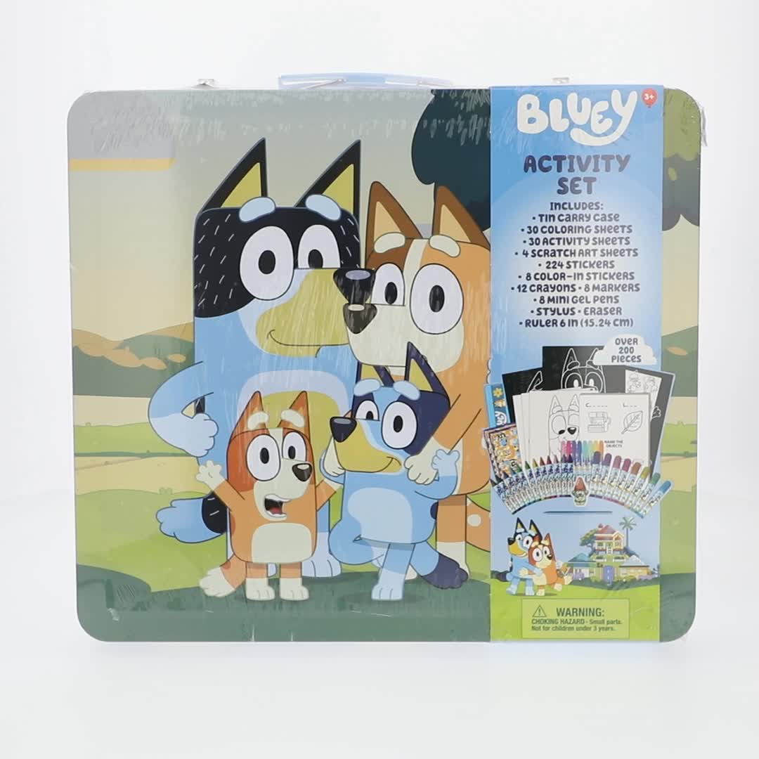 Bluey Deluxe Art Set with Metal Carrying Case for Kids Over 200